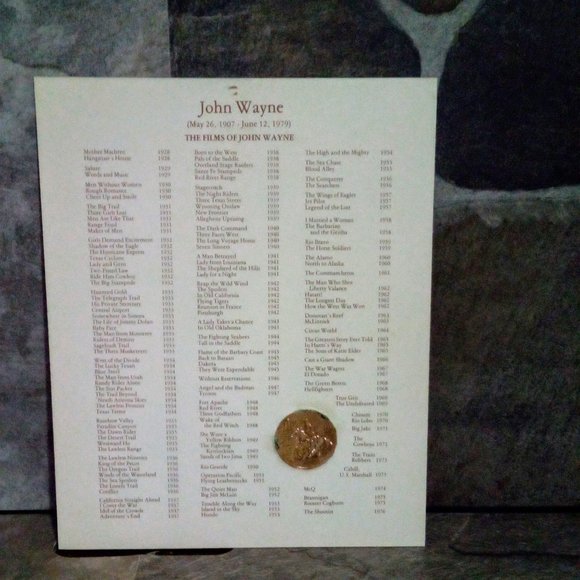 Framed Official John Wayne Authorized Medallion - Picture 8 of 8